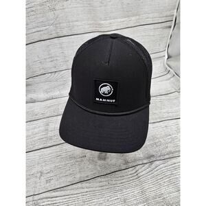 Mammut Hat Cap Snap Back Embroidered Logo Hike Run Rock Climb Adventure Black